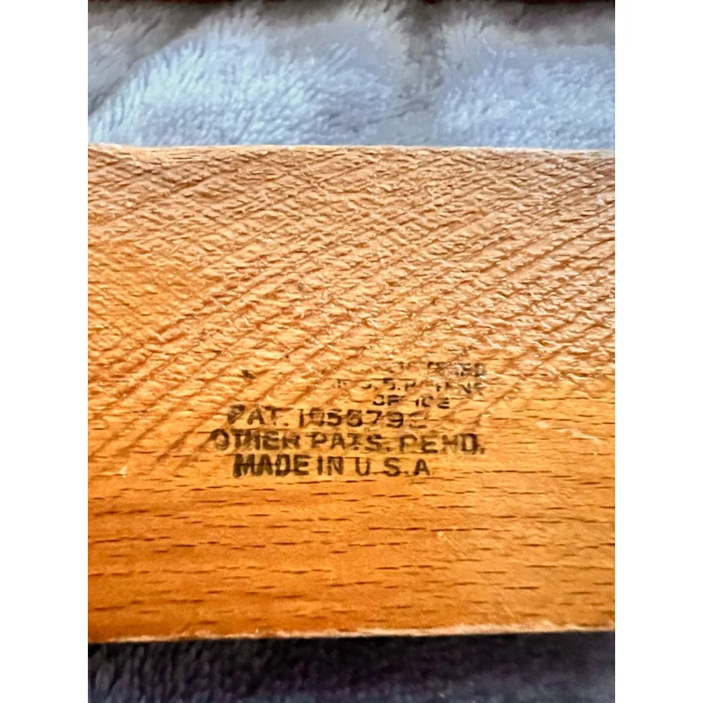 Setwell Vintage Wooden Pants Hangers Brown/Green Set of 4 - Picture 3 of 9